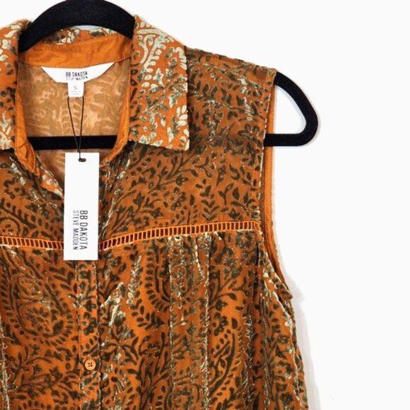 NWT BB Dakota  Telepatia Maxi Boho Bohemian Velvet Paisley Fall Dress Size Small - Picture 5 of 13